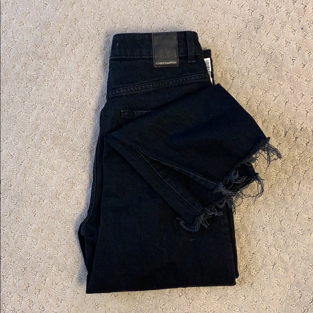 Zara black high waist straight jeans